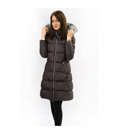 LONG QUILTED JACKET AUBERGINE (7701) striukė