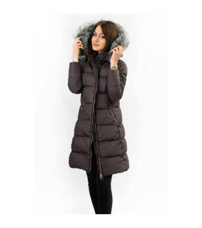 LONG QUILTED JACKET AUBERGINE (7701) striukė