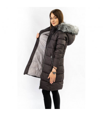 LONG QUILTED JACKET AUBERGINE (7701) striukė