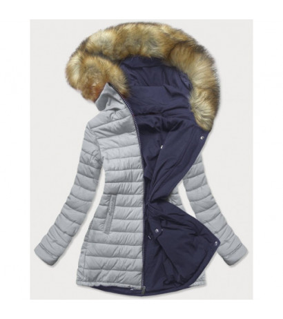 REVERSIBLE HOODED JACKET NAVY BLUE-GREY (W213BIG) striukė