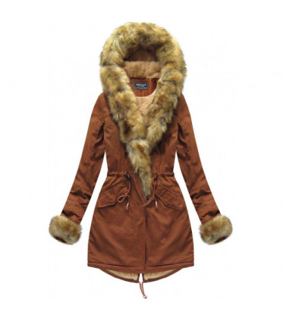 COTTON PARKA WITH FUR CARAMEL (XW793X) striukė