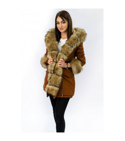 COTTON PARKA WITH FUR CARAMEL (XW793X) striukė