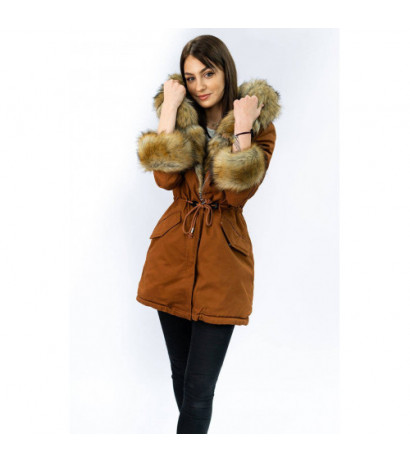 COTTON PARKA WITH FUR CARAMEL (XW793X) striukė