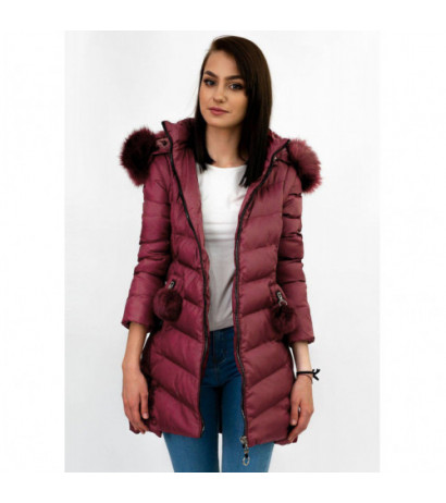 WINTER JACKET WITH DETACHABLE SLEEVES BURGUNDY (W761) striukė