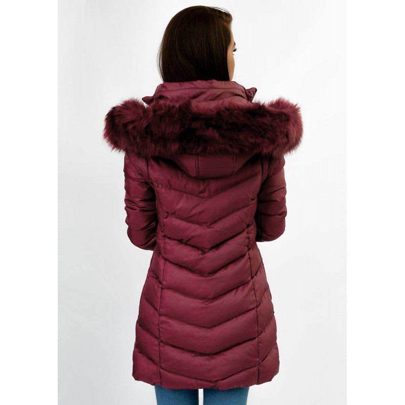 WINTER JACKET WITH DETACHABLE SLEEVES BURGUNDY (W761) striukė