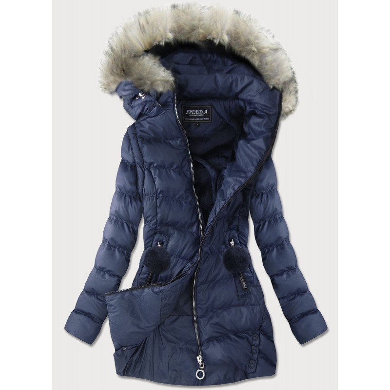 WINTER JACKET WITH DETACHABLE SLEEVES NAVY BLUE (W761) striukė