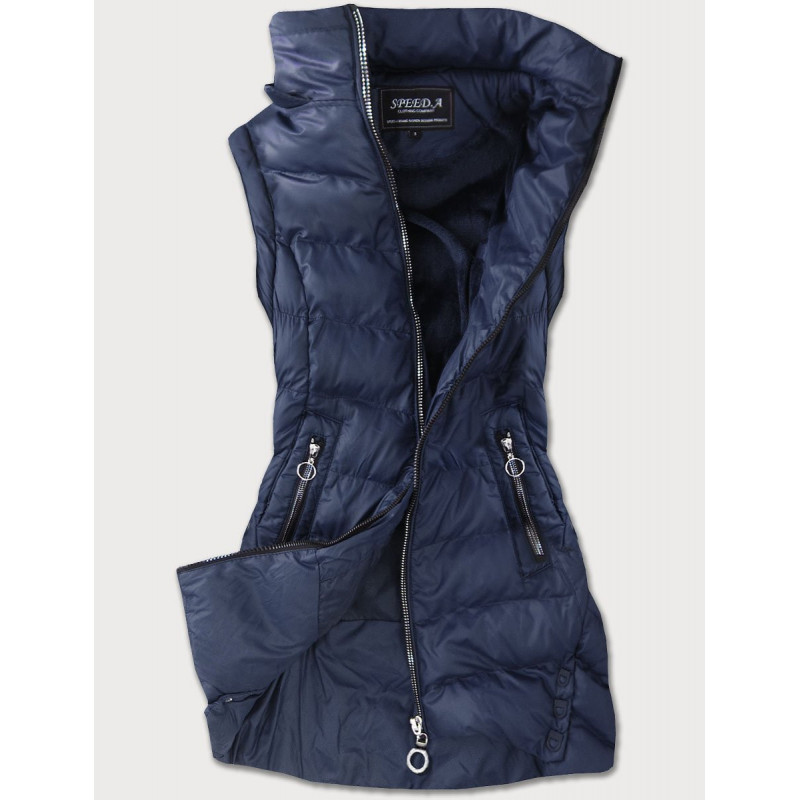 WINTER JACKET WITH DETACHABLE SLEEVES NAVY BLUE (W761) striukė