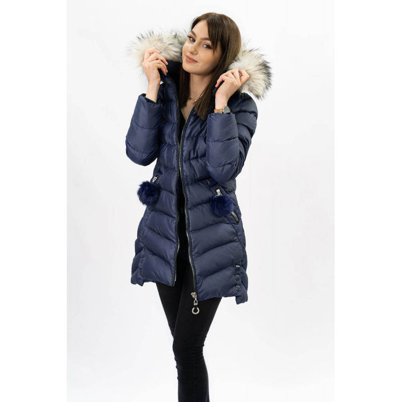 WINTER JACKET WITH DETACHABLE SLEEVES NAVY BLUE (W761) striukė