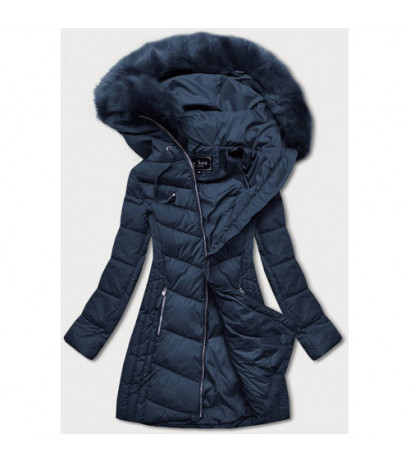 LONG QUILTED JACKET NAVY BLUE (7689) striukė