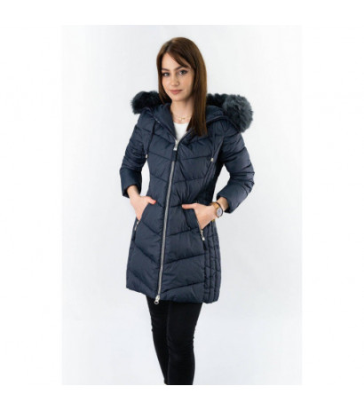 LONG QUILTED JACKET NAVY BLUE (7689) striukė