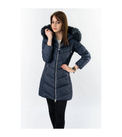 LONG QUILTED JACKET NAVY BLUE (7689) striukė