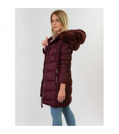 LONG QUILTED JACKET BURGUNDY (7689) striukė