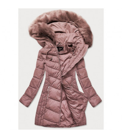 LONG QUILTED JACKET VINTAGE PINK (7689) striukė