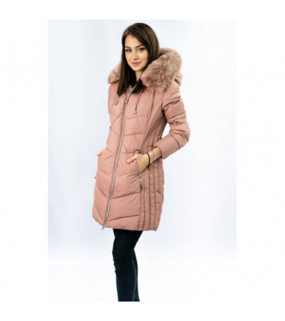 LONG QUILTED JACKET VINTAGE PINK (7689) striukė