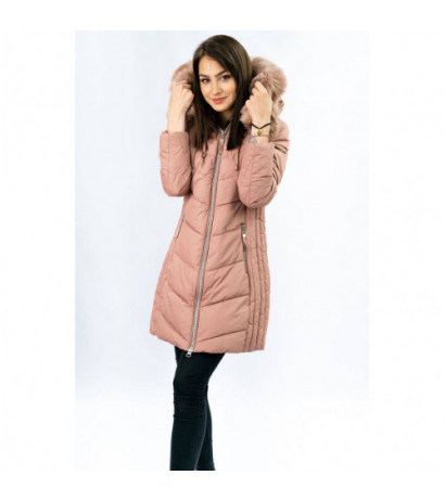 LONG QUILTED JACKET VINTAGE PINK (7689) striukė