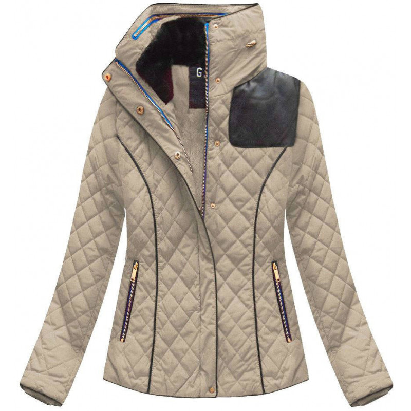 SHORT QUILTED JACKET BEIGE (WZ105) striukė