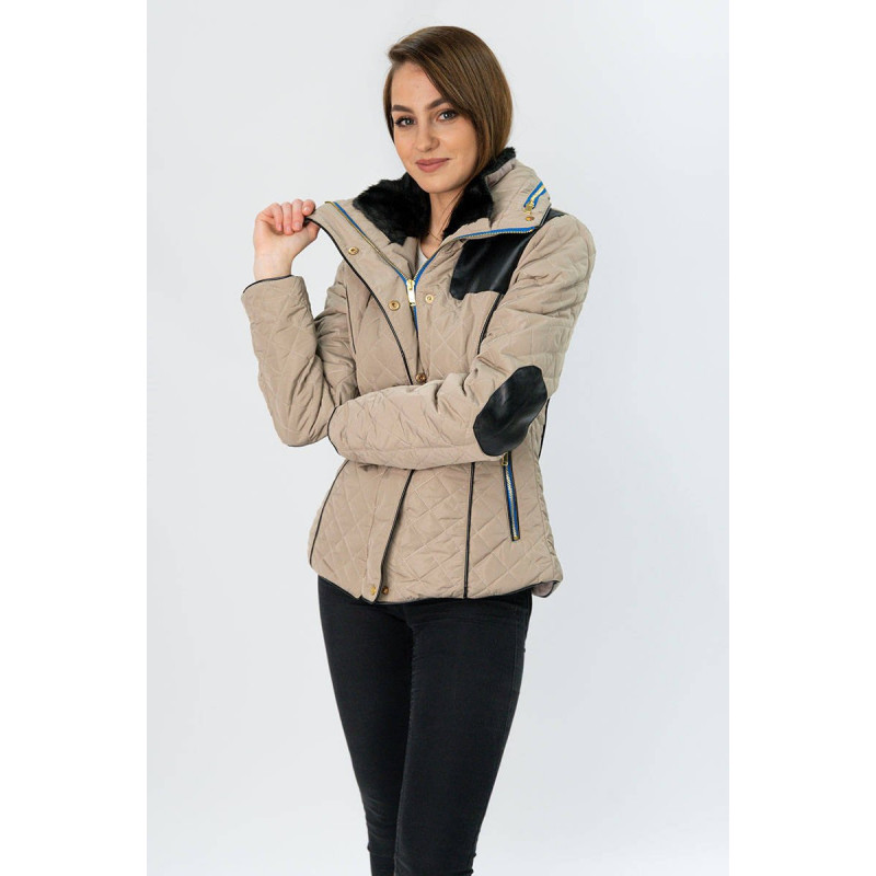 SHORT QUILTED JACKET BEIGE (WZ105) striukė