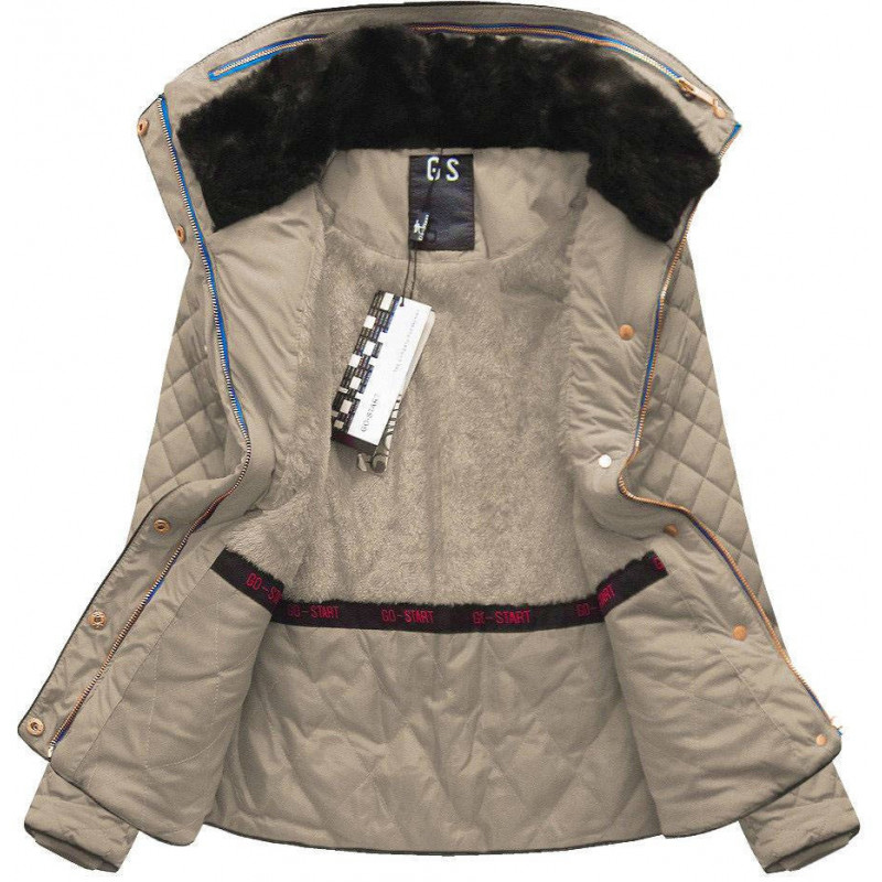 SHORT QUILTED JACKET BEIGE (WZ105) striukė