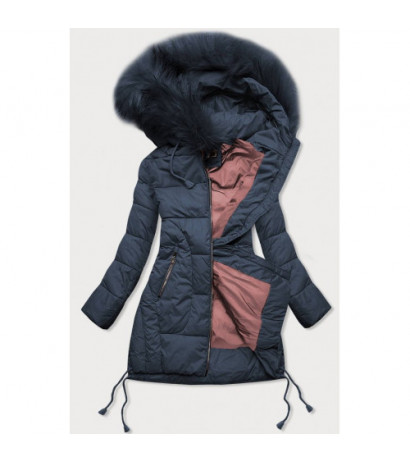 QUILTED HOODED JACKET NAVY BLUE (7690) striukė