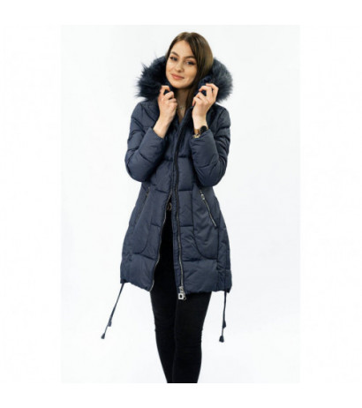 QUILTED HOODED JACKET NAVY BLUE (7690) striukė