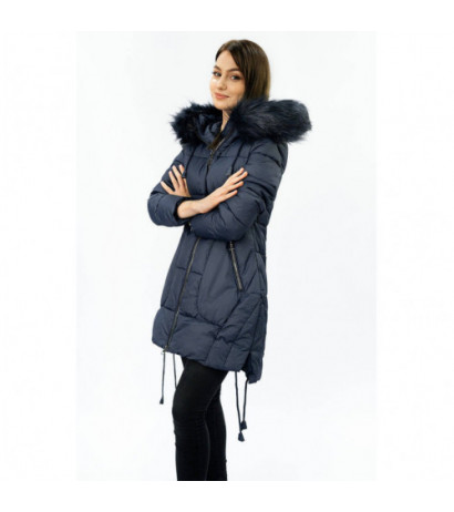 QUILTED HOODED JACKET NAVY BLUE (7690) striukė