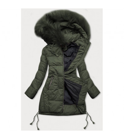 QUILTED HOODED JACKET KHAKI (7690) striukė