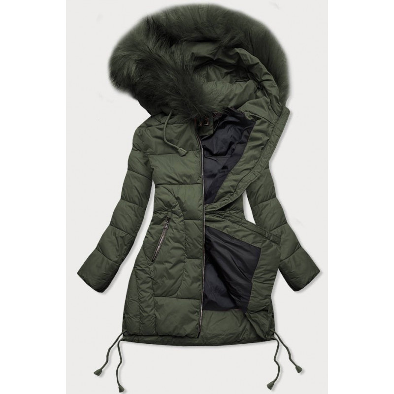 QUILTED HOODED JACKET KHAKI (7690) striukė