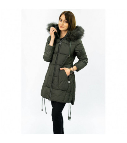 QUILTED HOODED JACKET KHAKI (7690) striukė