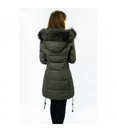 QUILTED HOODED JACKET KHAKI (7690) striukė