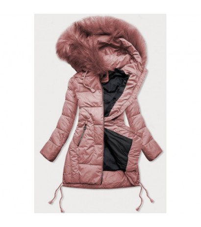 QUILTED HOODED JACKET VINTAGE PINK (7690) striukė