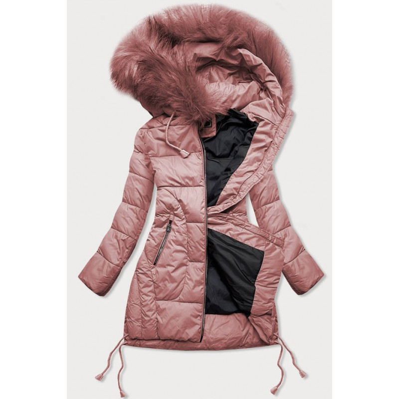 QUILTED HOODED JACKET VINTAGE PINK (7690) striukė