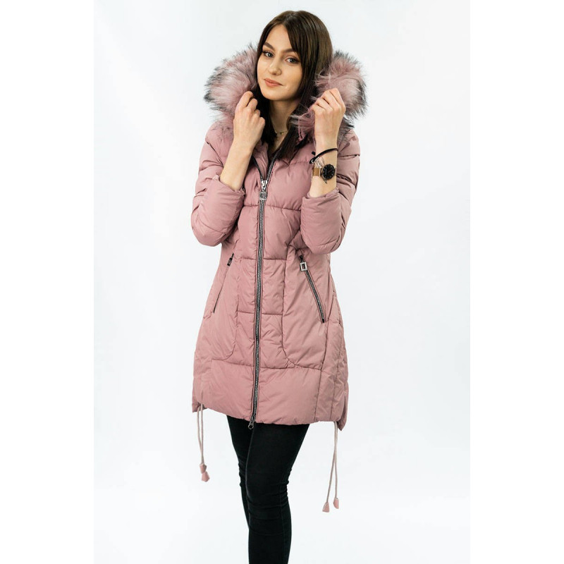 QUILTED HOODED JACKET VINTAGE PINK (7690) striukė