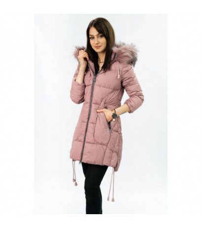 QUILTED HOODED JACKET VINTAGE PINK (7690) striukė