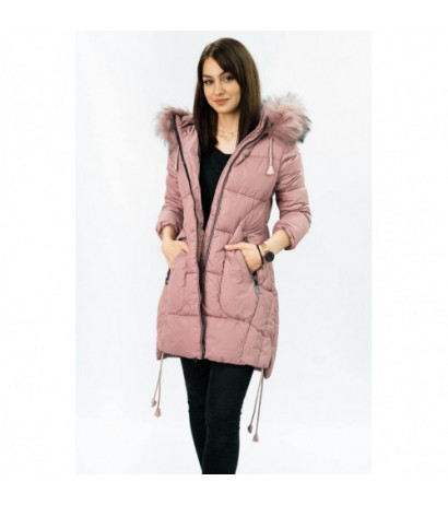 QUILTED HOODED JACKET VINTAGE PINK (7690) striukė