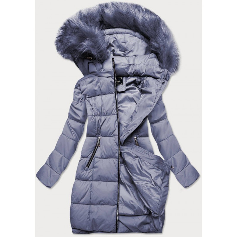 QUILTED HOODED JACKET LILAC (7702) striukė