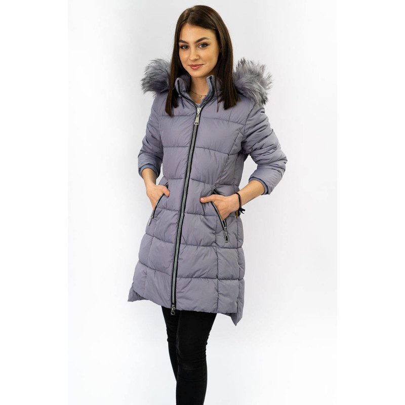 QUILTED HOODED JACKET LILAC (7702) striukė