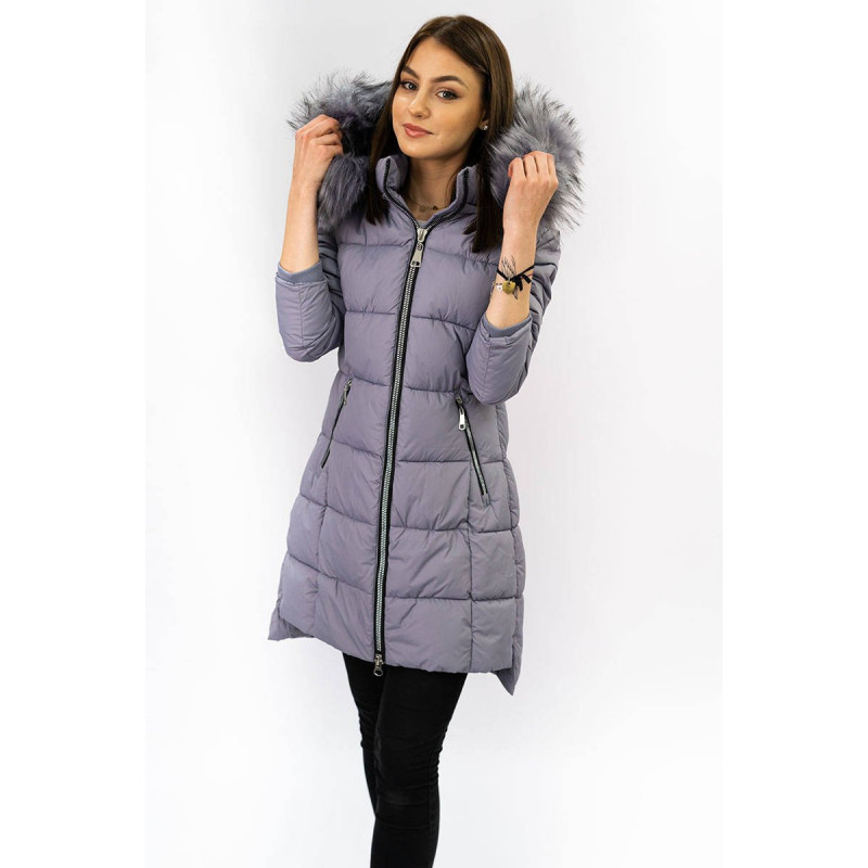 QUILTED HOODED JACKET LILAC (7702) striukė