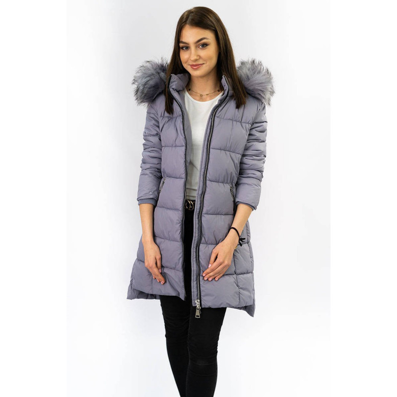 QUILTED HOODED JACKET LILAC (7702) striukė