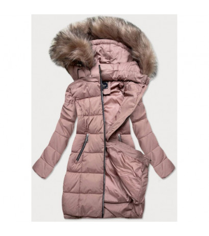 QUILTED HOODED JACKET VINTAGE PINK (7702) striukė