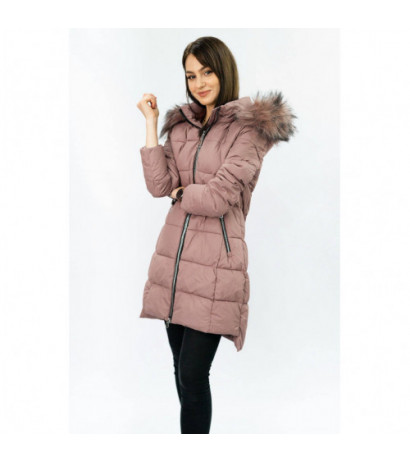 QUILTED HOODED JACKET VINTAGE PINK (7702) striukė