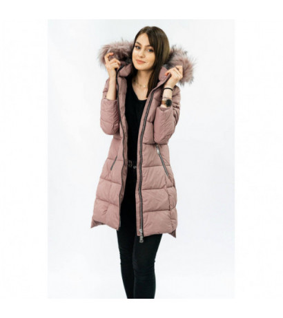 QUILTED HOODED JACKET VINTAGE PINK (7702) striukė