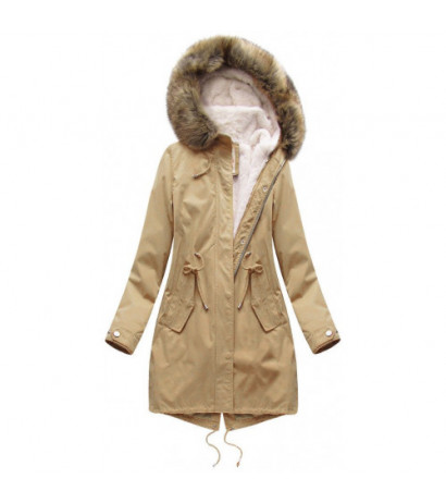 HOODED PARKA WITH LINER BEIGE (7626BIG) striukė