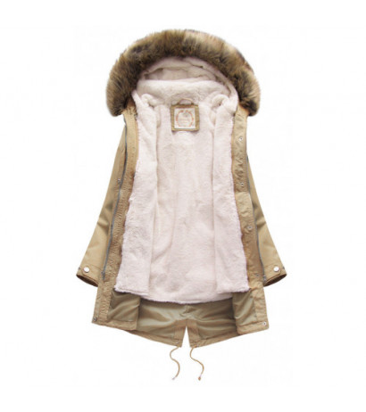 HOODED PARKA WITH LINER BEIGE (7626BIG) striukė