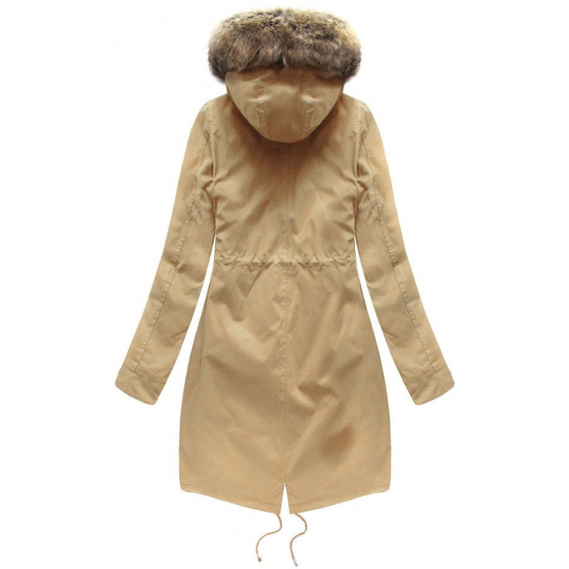 HOODED PARKA WITH LINER BEIGE (7626BIG) striukė