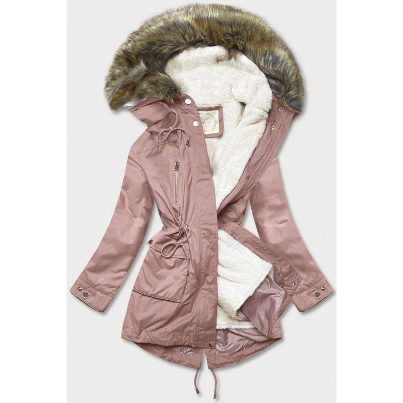 HOODED PARKA WITH LINER VINTAGE PINK (7619BIG) striukė