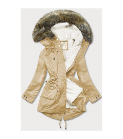 HOODED PARKA WITH LINER BEIGE (7619BIG) striukė