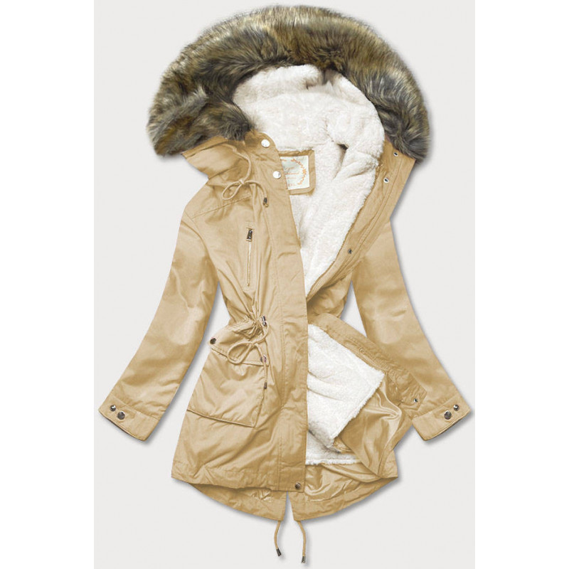 HOODED PARKA WITH LINER BEIGE (7619BIG) striukė