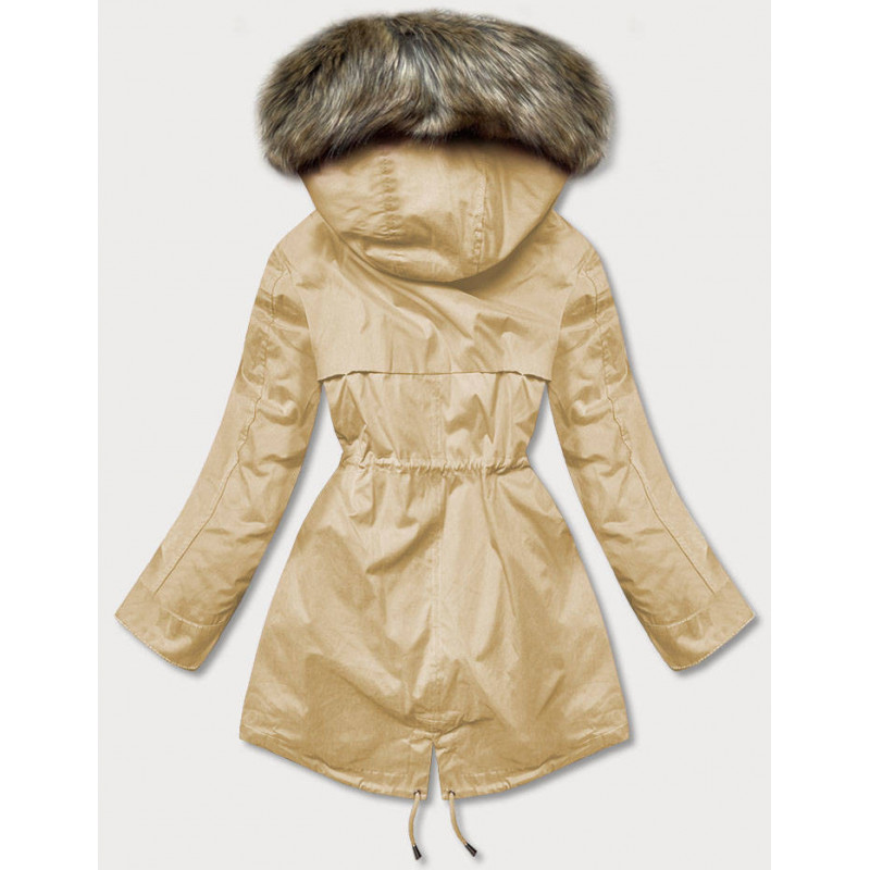 HOODED PARKA WITH LINER BEIGE (7619BIG) striukė