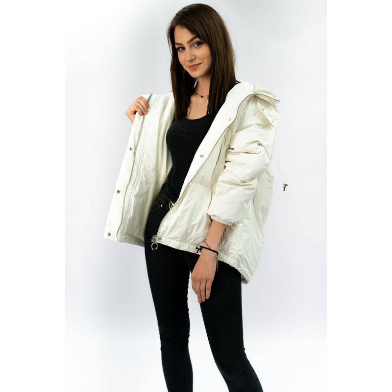 SHORT OVERSIZE JACKET WHITE (7113) striukė