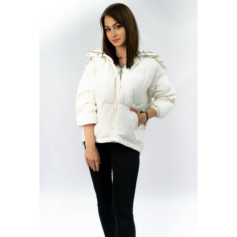 SHORT OVERSIZE JACKET WHITE (7113) striukė